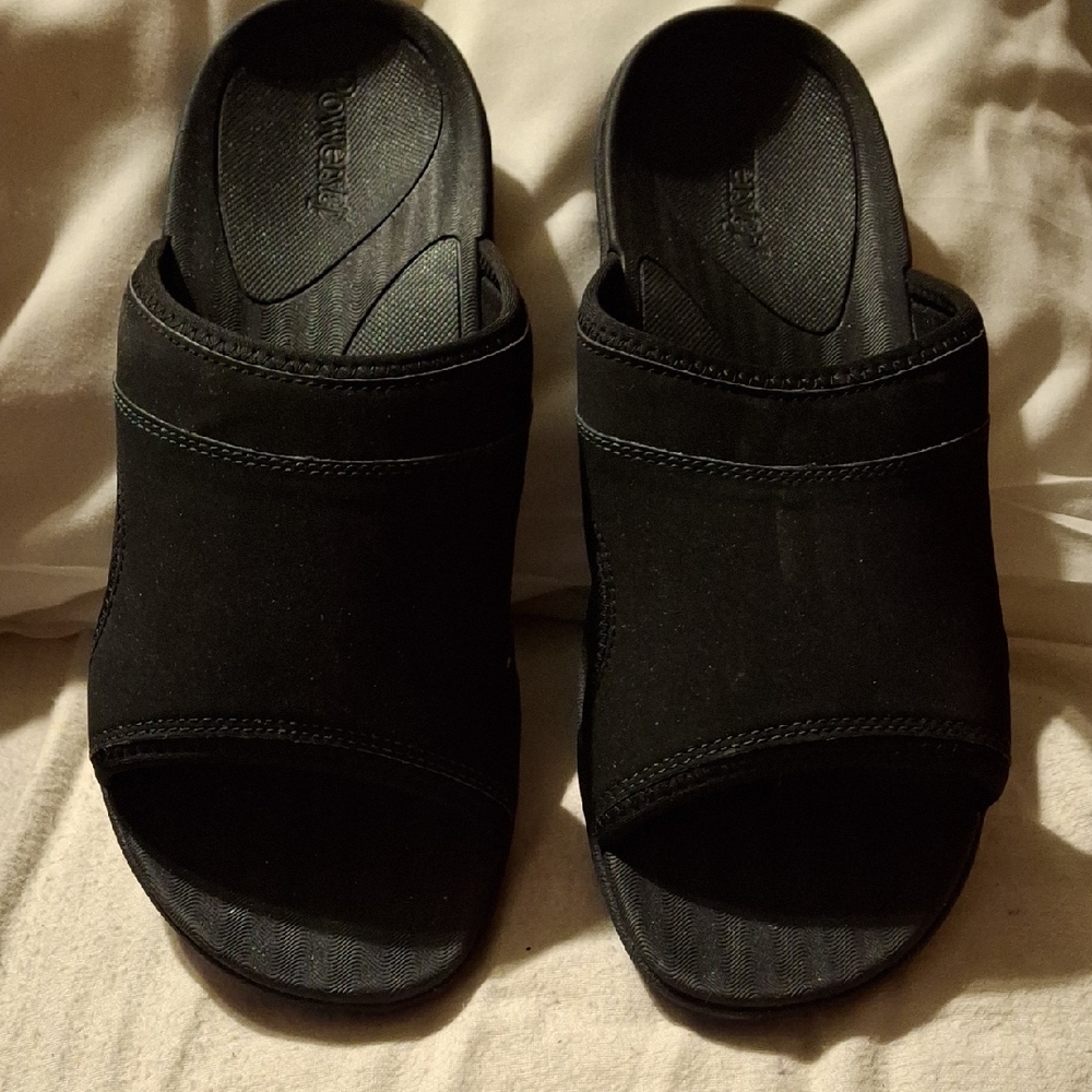 Black Minimalist Slip-On Sandals